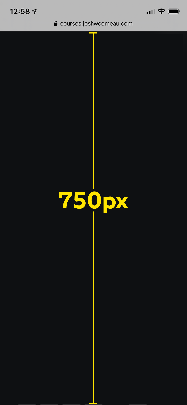 Screenshot del browser mobile con UI ridotta